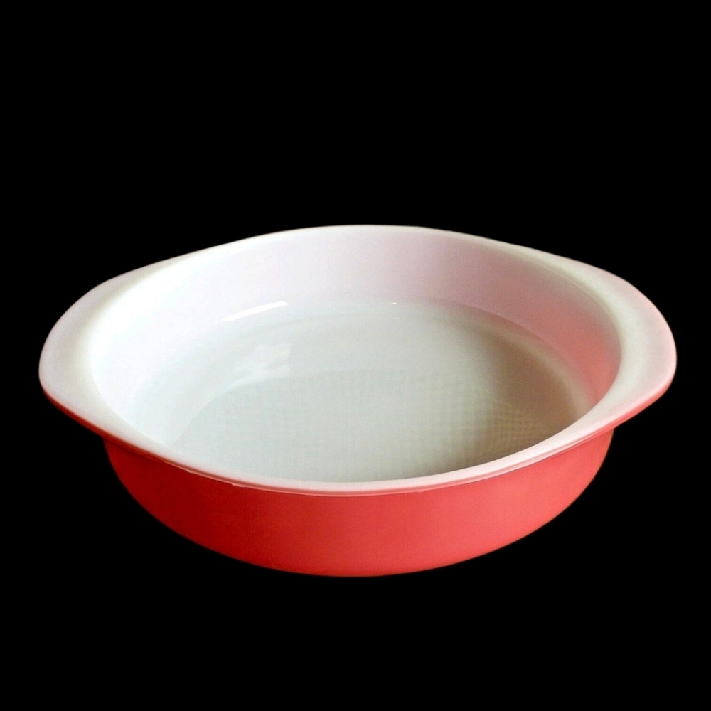 Vintage Pyrex  #221 Flamingo Pink 8" Round Casserole Cake Pie Pan Baking Dish